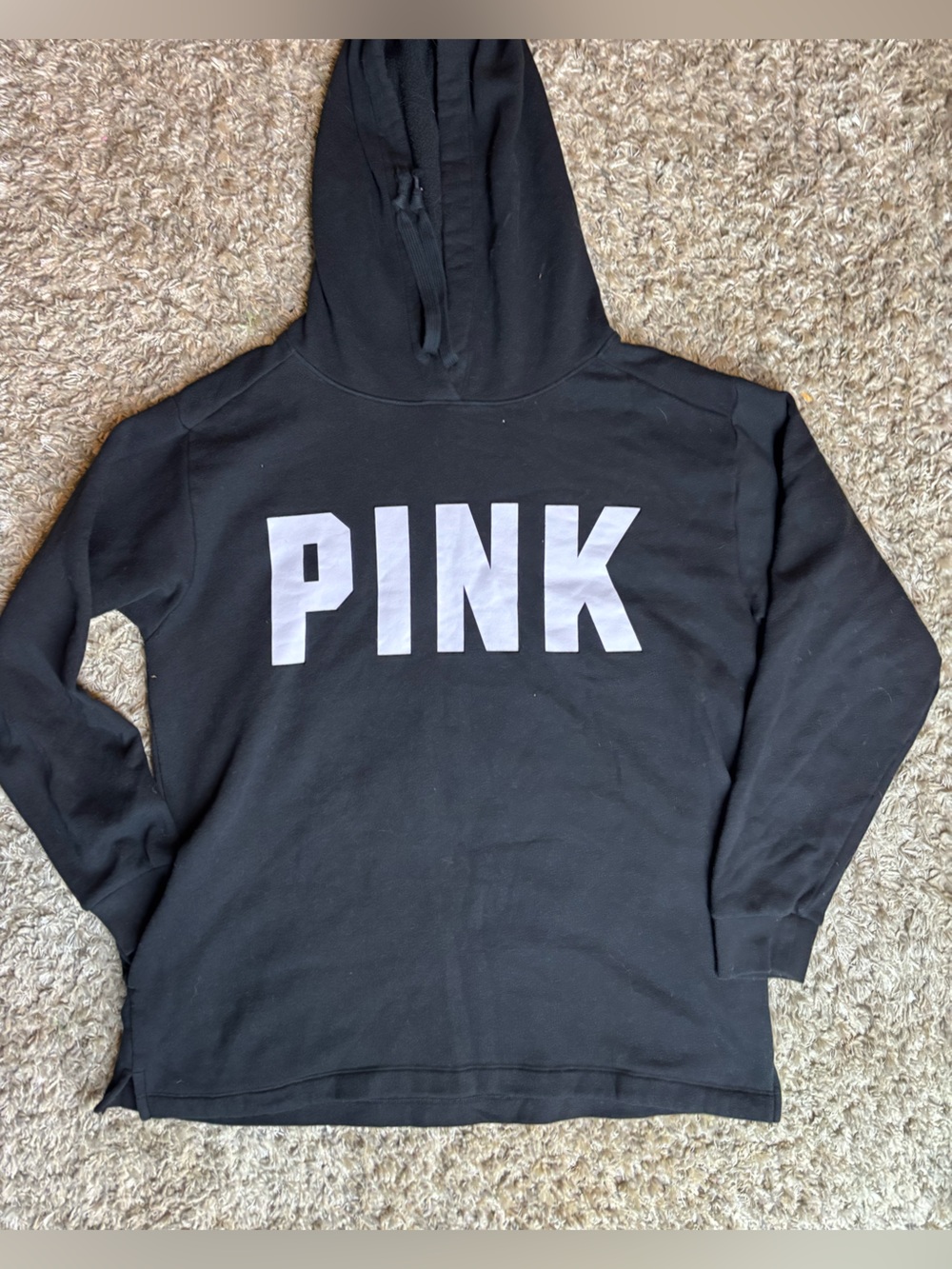 PINK Victoria's Secret Black Hoodie with White PINK Logo